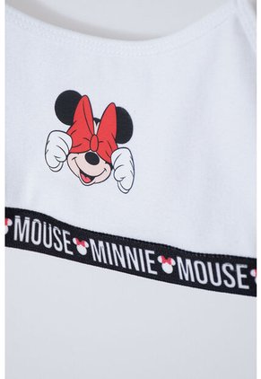 Conjunto De Top Y Panty De Minnie Mouse Blanco Y Rojo Para Niña 4
