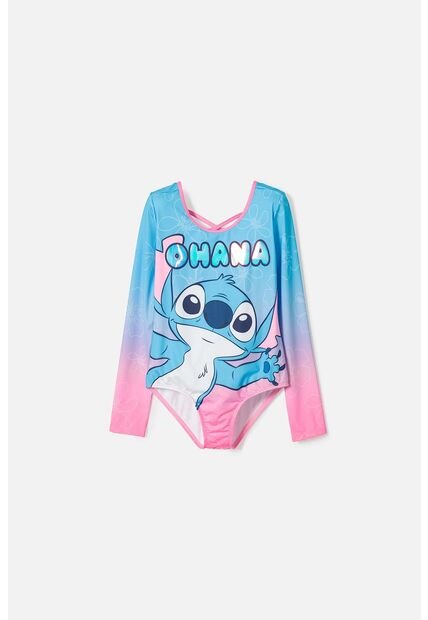 Vestido De Baño De Stitch  Manga Larga Multicolor Para Niña 8