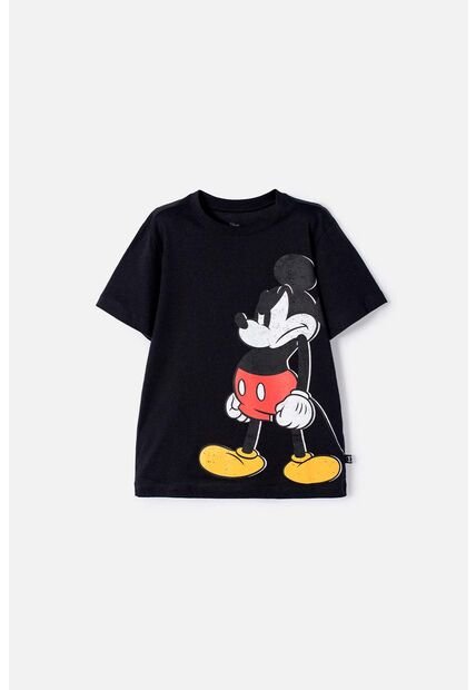 Camiseta De Mickey Mouse Negra Manga Corta Para Niño 10