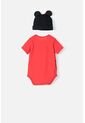 Body De Minnie Mouse Manga Corta Negro Y Rojo Para Bebé Niña 9-12 de Disney