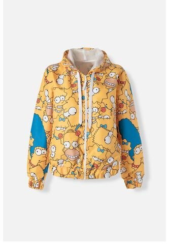 Chaqueta De Los Simpson Con Cierre Y Capucha Amarilla Para Mujer S Disney