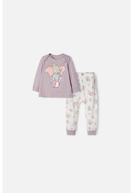 Pijama De Dumbo Con Pantalón Largo Multicolor Para Bebé Niña 18-24