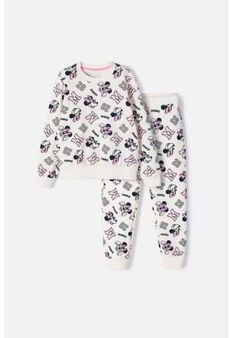 Conjunto De Minnie Mouse Con Buzo Marfil Para Niña 10 Disney