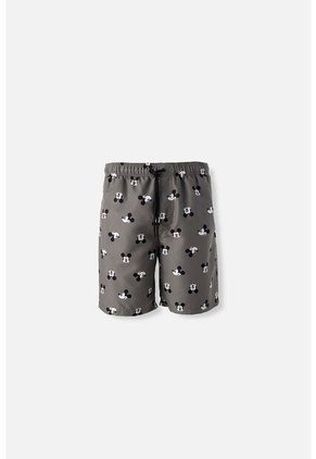 Pantaloneta De Baño De Mickey Mouse Verde Militar Con Bolsillo Para Hombre M