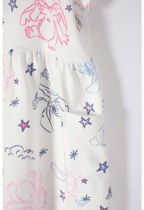 Vestido De Stitch Marfil Estampado Para Bebé Niña 6-9