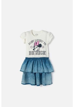 Vestido De Minnie Mouse Marfil De Falda Con Boleros Para Niña 12