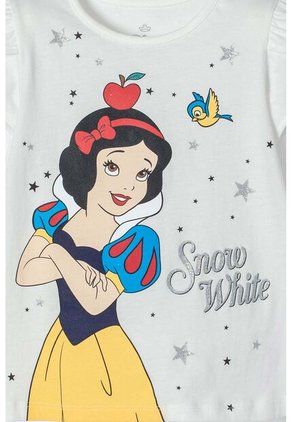 Camiseta De Blancanieves Marfil Estampada En Frente Para Niña 2T A 5T 5T