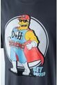 Camiseta De Los Simpson Manga Corta Gris Para Hombre XL de Disney