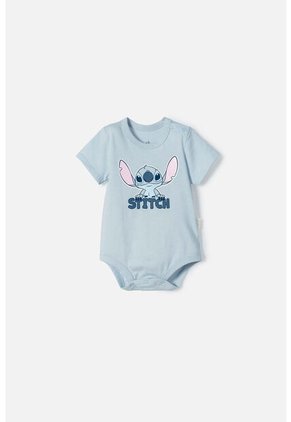 Body De Lilo Y Stitch Azul Con Ajuste En Entrepierna Para Bebé Niña 9-12