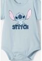 Body De Lilo Y Stitch Azul Con Ajuste En Entrepierna Para Bebé Niña 9-12 de Disney