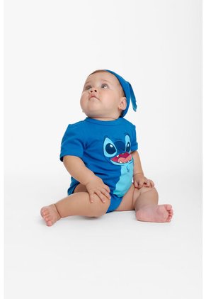 Body De Stitch Con Gorro Azul Para Bebé Niña 6-9
