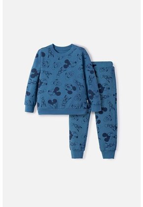 Conjunto De Mickey Mouse Azul De Pantalón Largo Para Niño 2T A 5T 5T