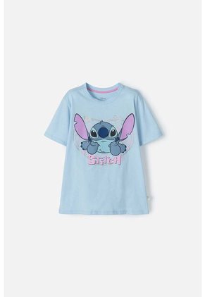 Camiseta De Stich Azul Con Brillo Para Niña 4