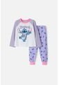 Pijama De Stitch Multicolor De Manga Larga Para Niña 2T A 5T 5T de Disney