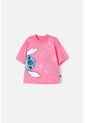 Camiseta De Stitch Rosada Manga Corta Para Niña 6 de Disney