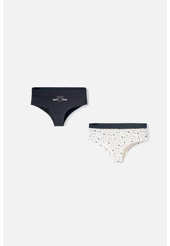 Pack X2 Panties De Mickey Mouse Negro Y Blanco Para Mujer XL Disney