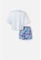 Pijama De Stitch Blanca Y Multicolor De Pantalón Corto Para Mujer S de Disney