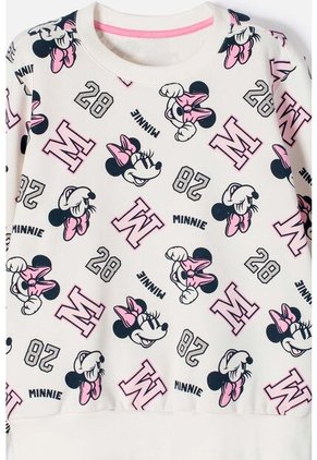 Conjunto De Minnie Mouse Con Buzo Marfil Para Niña 4