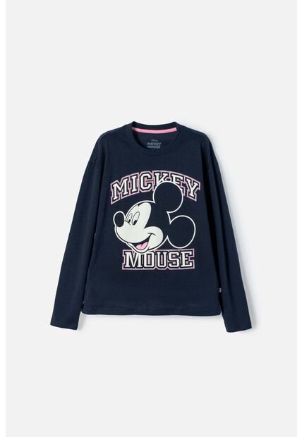 Buzo De Minnie Mouse Azul Estampado En Frente Para Niña 4