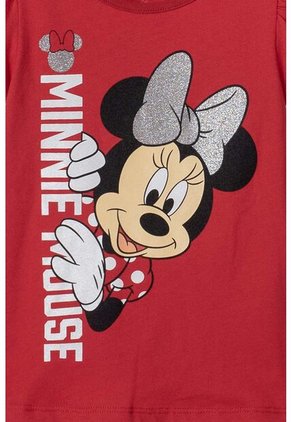 Camiseta De Minnie Mouse Roja Manga Corta Para Niña 2T A 5T 3T
