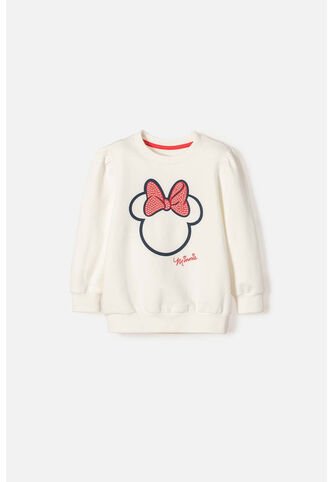 Buzo De Minnie Mouse Cerrado Marfil Para Niña 2T A 5T 2T Disney
