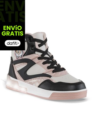 Tenis Con Luces Minnie Dilar Negro-Rosa Disney Para Niño Disney