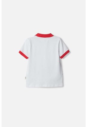 Camiseta Tipo Polo De Mickey Mouse Blanco Para Niño 2T A 6T 5T