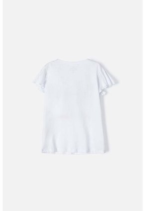 Camiseta De Mickey Mouse Manga Corta Blanca Para Niña 4