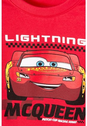 Camiseta De Cars Cuello Redondo Roja Para Niño De 2T A 5T 4T
