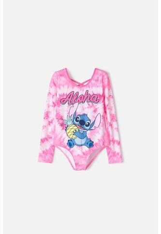 Vestido De Baño De Stitch Fucsia Manga Larga Para Niña 6 Disney