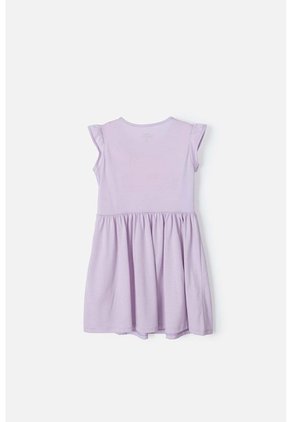 Vestido De La Sirenita Manga Corta Lila Para Niña 6