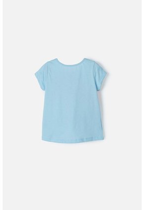 Camiseta De La Sirenita Manga Corta Azul Para Niña 2T A 5T 5T
