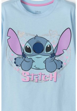 Camiseta De Stich Azul Con Brillo Para Niña 12