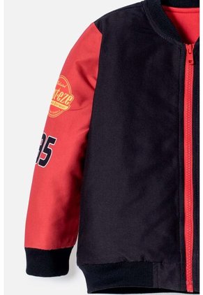 Chaqueta De Cars Con Cierre Negro Y Rojo Para Niño 2T A 6T 5T