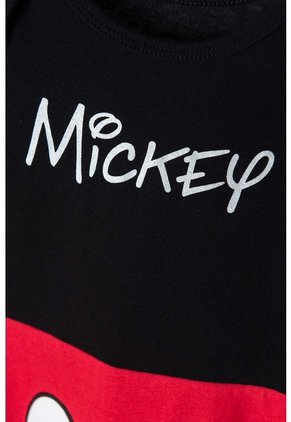 Body De Mickey Mouse Manga Corta Rojo Con Negro Para Bebé Niño 9-12