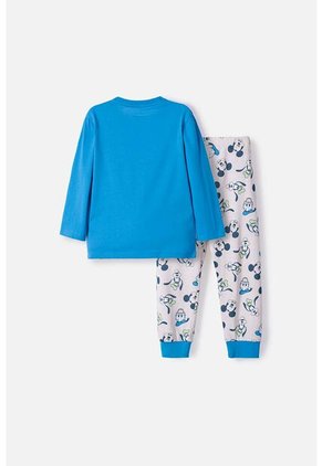 Pijama De Mickey Mouse Azul Manga Larga Para Niño 2T A 5T 4T