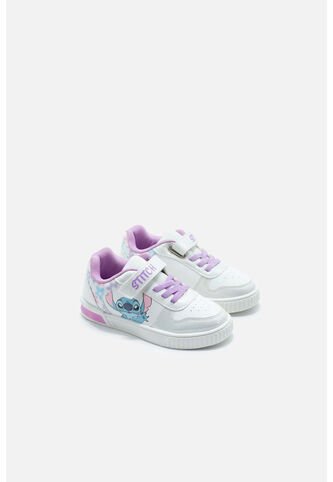 Tenis Con Luces De Stitch Blanco Y Lila Para Niña 32 Disney