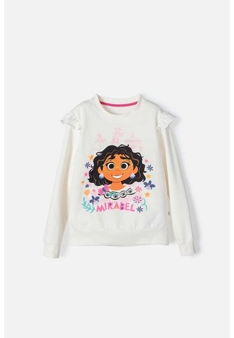 Buzo De Encanto Con Cuello Redondo Blanco Para Niña 8 Disney