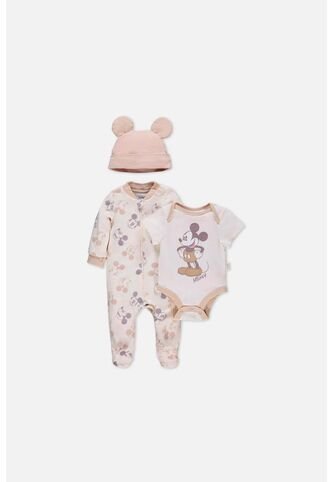 Set Primeros Días De Mickey Mouse Marfil/caqui Para Bebé Unisex 0-3 Disney