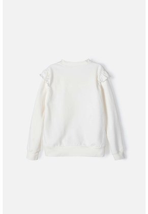 Buzo De Encanto Con Cuello Redondo Blanco Para Niña 8