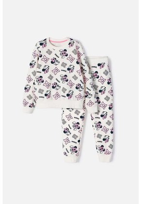 Conjunto De Minnie Mouse Con Buzo Marfil Para Niña 6