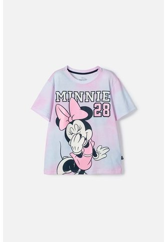 Camiseta De Minnie Mouse Multicolor Estampada En Frente Para Niña 4 Disney