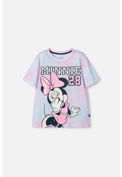 Camiseta De Minnie Mouse Multicolor Estampada En Frente Para Niña 4