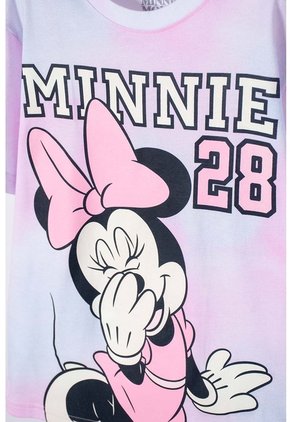 Camiseta De Minnie Mouse Multicolor Estampada En Frente Para Niña 4