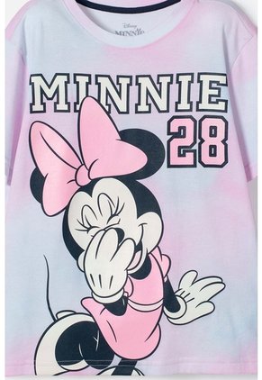 Camiseta De Minnie Mouse Multicolor Estampada En Frente Para Niña 4