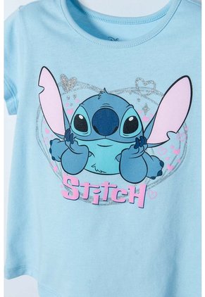 Camiseta De Stitch Azul Icónica Para Niña 2T A 5T 4T