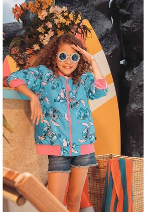 Chaqueta De Stitch Azul Con Cierre Para Niña 4