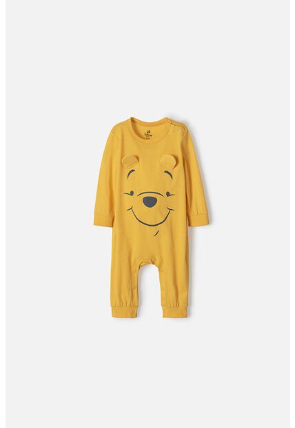 Pijama De Winnie The Pooh Mostaza Manga Larga Para Bebé Género Neutro 3-6