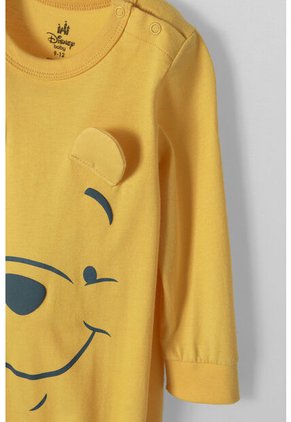 Pijama De Winnie The Pooh Mostaza Manga Larga Para Bebé Género Neutro 3-6