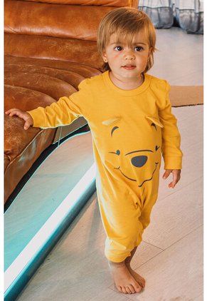 Pijama De Winnie The Pooh Mostaza Manga Larga Para Bebé Género Neutro 3-6